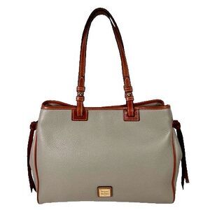 Dooney & Bourke Pebbled Smoky Gray Leather Tote Bag Satchel Handbag Shoulder Bag